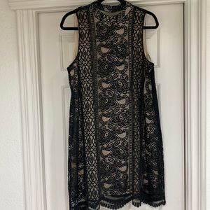 NWOT black/ nude cocktail dress size large